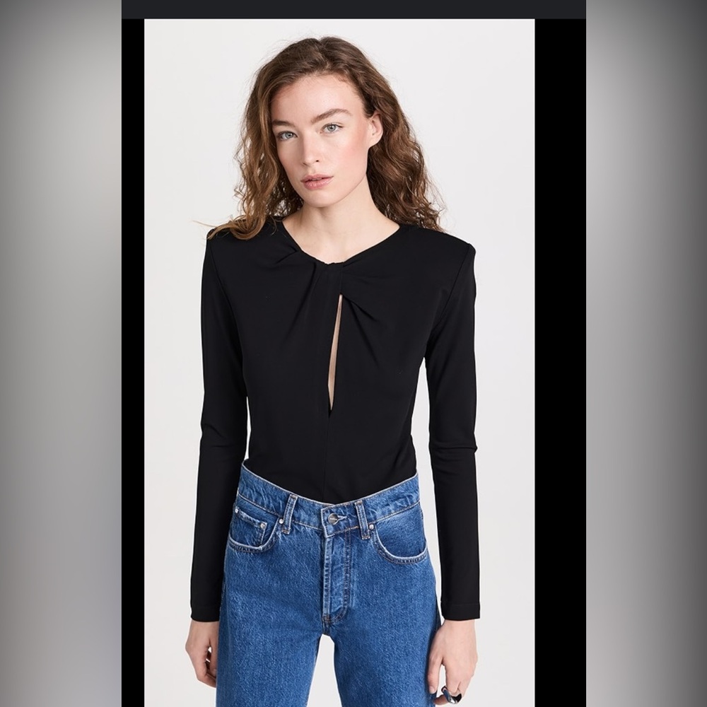 Anine Bing Elegant Black Cutout Top